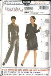 8260 BURDA FIT JACKET LENGTHS, PANTS, SKIRT PATTERN 8-20